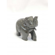 Handmade Figurine Animal Elephant Natural Black Semi Precious Stone Gift Item D
